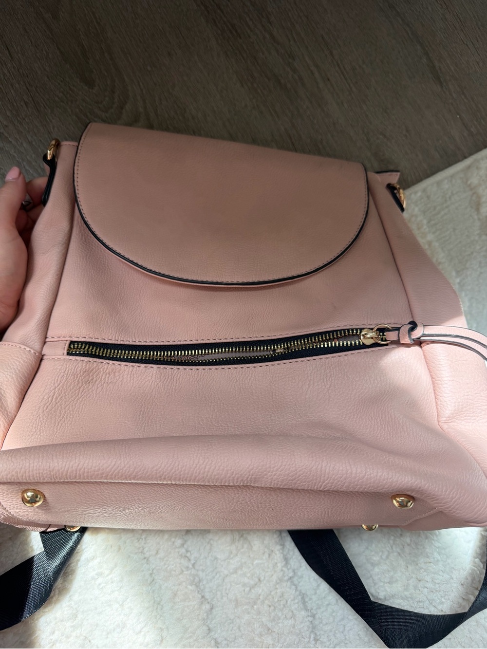 Women's Blush Pink Backpack Handbag